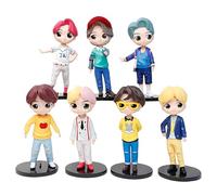 XYYYHTL Bts Figures Set Bangtan Boys Toys Set RM Jin Suga J-Hope Jimin Jungkook V Figurines Tiny Tan Collectible Figures Toy for Fans