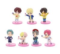 XYYYHTL Bts Figures Set Bangtan Boys Toys Set RM Jin Suga J-Hope Jimin Jungkook V Figurines Tiny Tan Collectible Figures Toy for Fans