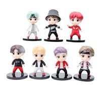 XYYYHTL Bts Figures Set Bangtan Boys Toys Set RM Jin Suga J-Hope Jimin Jungkook V Figurines Tiny Tan Collectible Figures Toy for Fans