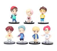 XYYYHTL Bts Figures Set Bangtan Boys Toys Set RM Jin Suga J-Hope Jimin Jungkook V Figurines Tiny Tan Collectible Figures Toy for Fans