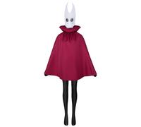 XYYYHTL Hollow Knight Costume Kids Adult Hornet Hollow Knight Silksong Red Cloak Cape with 2D Flat Mask Halloween Costume Party Performance Props