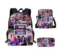 XYYYHTL K D H Backpack with Tote Shoulder Bag Pen Bag 3pcs Set Girl Boy Students Anime Huntrix Rumi Mira Zoey Jinun Saja Boys Schoolbags Fashion Kawaii Backpack for Fans