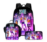 XYYYHTL K D H Backpack with Tote Shoulder Bag Pen Bag 3pcs Set Girl Boy Students Anime Huntrix Rumi Mira Zoey Jinun Saja Boys Schoolbags Fashion Kawaii Backpack for Fans