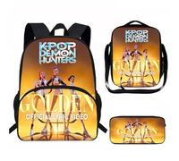 XYYYHTL K D H Backpack with Tote Shoulder Bag Pen Bag 3pcs Set Girl Boy Students Anime Huntrix Rumi Mira Zoey Jinun Saja Boys Schoolbags Fashion Kawaii Backpack for Fans