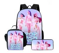 XYYYHTL K D H Backpack with Tote Shoulder Bag Pen Bag 3pcs Set Girl Boy Students Anime Huntrix Rumi Mira Zoey Jinun Saja Boys Schoolbags Fashion Kawaii Backpack for Fans