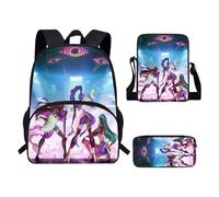 XYYYHTL K D H Backpack with Tote Shoulder Bag Pen Bag 3pcs Set Girl Boy Students Anime Huntrix Rumi Mira Zoey Jinun Saja Boys Schoolbags Fashion Kawaii Backpack for Fans
