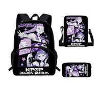 XYYYHTL K D H Backpack with Tote Shoulder Bag Pen Bag 3pcs Set Girl Boy Students Anime Huntrix Rumi Mira Zoey Jinun Saja Boys Schoolbags Fashion Kawaii Backpack for Fans