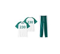 XYYYHTL Korean Game Costume Tracksuit Adult &Kids Korean Traditional Game Track Suit Fancy Dress Green Outfit Teens Number 230/001/456 Tracksuit