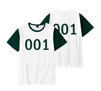 XYYYHTL Korean Games Season 3 Shirt Kids Adults Youth Number 456/001/246/338/007/230/333/222 Player Shirt Round Neck Printed Short Sleeved T-Shirt Letter Top