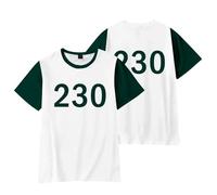 XYYYHTL Korean Games Season 3 Shirt Kids Adults Youth Number 456/001/246/338/007/230/333/222 Player Shirt Round Neck Printed Short Sleeved T-Shirt Letter Top
