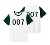XYYYHTL Korean Games Season 3 Shirt Kids Adults Youth Number 456/001/246/338/007/230/333/222 Player Shirt Round Neck Printed Short Sleeved T-Shirt Letter Top