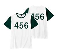 XYYYHTL Korean Games Season 3 Shirt Kids Adults Youth Number 456/001/246/338/007/230/333/222 Player Shirt Round Neck Printed Short Sleeved T-Shirt Letter Top