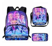 XYYYHTL Kpop D Hunters Backpack with Lunch Bag Pen Bag 3pcs Set Girl Boy Students Anime Huntrix Rumi Mira Zoey Jinun Saja Boys Schoolbags Fashion Kawaii Backpack for Fans