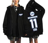 XYYYHTL Stray Kids Hoodie Women Zip SKZ Karma Sport Jacket BangChan Lee Know Changbin Hyunjin Han Felix Seungmin I.N Fashion Loose Y2K Streetwear Harajuk Stray Kids Sweatshirt Tops