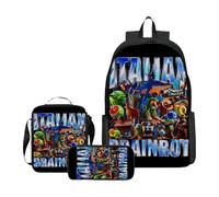 XYYYHTL Tralalero Tralala Tung Sahur Bombardino Crocodile Backpack Italian Brainrot Ai Animals School Bags for Boys Girls Anime Game Cute Lightweight Rucksack