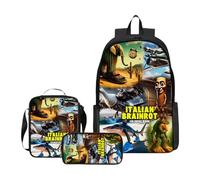 XYYYHTL Tralalero Tralala Tung Sahur Bombardino Crocodile Backpack Italian Brainrot Ai Animals School Bags for Boys Girls Anime Game Cute Lightweight Rucksack
