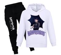 XYYYHTL Wednes-Day Season 2 Tracksuit Kids 2PC Hoodie and Sweatpants Set Long Sleeve Sweatshirts+Sweatpants Autumn Winter Set for Boys Girls Fans