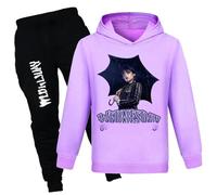 XYYYHTL Wednes-Day Season 2 Tracksuit Kids 2PC Hoodie and Sweatpants Set Long Sleeve Sweatshirts+Sweatpants Autumn Winter Set for Boys Girls Fans