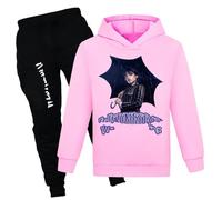 XYYYHTL Wednes-Day Season 2 Tracksuit Kids 2PC Hoodie and Sweatpants Set Long Sleeve Sweatshirts+Sweatpants Autumn Winter Set for Boys Girls Fans