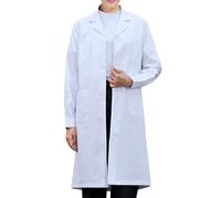 XYYYHTL White Medical Lab Coat Science Lab Coat Unisex Men Women Hygiene Food Industry Warehouse Long Sleeve Thin Laboratory Coat for Doctors Nurses Pharmacist Physician Surgeon Students Technician