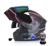 XYYYM Motorcycle Helmet Bluetooth Flip up Full Face Modular, DOT/ECE Certified, Black/White, Motorcycle Compatible