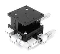 XYZ 3Axes Manual Linear Stage Trimming Platform High Precision Fine Tuning Sliding Table for Optical Experimental Measurement Aluminum Alloy 60 x 60mm