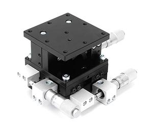 XYZ 3Axes Manual Linear Stage Trimming Platform High Precision Fine Tuning Sliding Table for Optical Experimental Measurement Aluminum Alloy 60 x 60mm