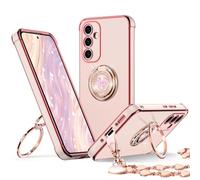 XYZ for Galaxy S26 Case with Stand, for Samsung Galaxy S26 Case with Double Ring Kickstand, Women Girls Cute Love-Heart Bling Luxury Protective Phone Case, Pink