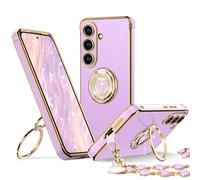 XYZ for Galaxy S26 Plus Case with Stand, for Samsung Galaxy S26 Plus Case with Double Ring Kickstand, Women Girls Cute Love-Heart Bling Luxury Protective Phone Case, Purple
