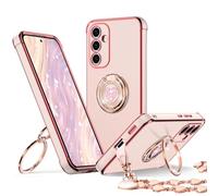 XYZ for Galaxy S26 Ultra Case with Stand, for Samsung Galaxy S26 Ultra Case with Double Ring Kickstand, Women Girls Cute Love-Heart Bling Luxury Protective Phone Case, Pink