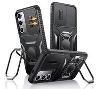 XYZ Galaxy S24 Case with Stand, Ring Holder Kickstand, Shockproof Protective Cover, Black