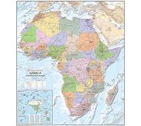 XYZ Maps Continental Africa Wall Map -99cm x 114cm | Matte Paper Coated Educational Map with Countries, Capitals & Borders - Classroom, Office & Home Decor