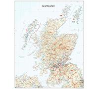 XYZ Maps Scotland Postcode Areas Wall Map - Physical Map Showing UK National Postcode Regions - 700 x 880 mm - 120gsm Art Quality Paper - Ideal for Office, Planning & Education