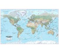 XYZ Maps World Political Wall Map - Antique Style - Large 1333 x 766 mm - Plastic Coated Paper - Scale 1:30M - Countries & Regions - Office Home Education