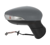XYZ Parts Electric Power Folding Wing Door Mirror With Heated Glass Clear Indicator Light And Primed Cover Compatible with Ford Fiesta Mk7 B299 2008-2013 Drivers Side Right Hand Replacement