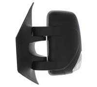 XYZ Parts Electric Short Arm Wing Door Mirror With Heated Glass Clear Indicator Light 5w Bulb And Black Cover Compatible with Renault Master Van 2010-2015 Passenger Side Left Hand Replacement