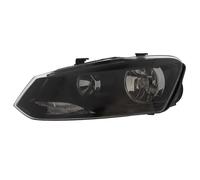 XYZ Parts Headlight For Volkswagen Polo Mk5 2009-2015 | Replaces Hella Type , Twin Reflector , Black , For UK Passengers Left Replacement