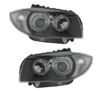 XYZ Parts Projector Upgrade Headlights Black Inner With Twin Angel Eye Halo Compatible With BMW 1 Series E87 2004-2012 M Sport Boxed Pair Replacements
