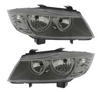 XYZ Parts Replacement Headlight Assembly Electric Adjustment Black Inner Halogen Compatible With BMW 3 Series E90 Saloon 2008-2012 For UK 1 Pair Drivers Side Right Hand & Passengers Side Left Hand