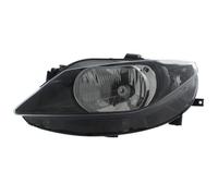XYZ Parts Replacement Headlight Assembly Electric Adjustment Black Inner Halogen Compatible With Seat Ibiza 6J Hatchback 2008-2012 For UK Passengers Side Left Hand