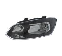 XYZ Parts Replacement Headlight Assembly Electric Adjustment Black Inner Halogen Single Reflector Compatible With Volkswagen Polo Mk5 6R Hatchback 2009-2014 For UK Passengers Side Left Hand