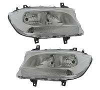 XYZ Parts Replacement Headlight Assembly Electric Chrome Inner Compatible With Mercedes Benz Sprinter Chassis Cab MPV & Van 2018-2024 For UK 1 Pair Drivers Side Right Hand & Passengers Side Left Hand