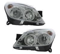 XYZ Parts Replacement Headlight Assembly Electric Chrome Inner Compatible With Vauxhall Astra H Mk5 Convertible Estate & Hatchback 2007-2011 For UK 1 Pair Drivers Right Hand & Passengers Side Left