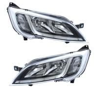 XYZ Parts Replacement Headlight Assembly Electric Chrome Inner Halogen Compatible With Fiat Ducato Mk4 Van & Chassis Cab 2014-2024 For UK 1 Pair Drivers Side Right Hand & Passengers Side Left Hand
