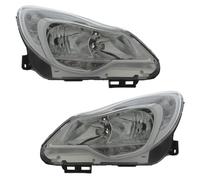 XYZ Parts Replacement Headlight Assembly Electric Chrome Inner Halogen Compatible With Vauxhall Corsa D Mk3 Hatchback 2011-2015 For UK 1 Pair Drivers Side Right Hand & Passengers Side Left Hand