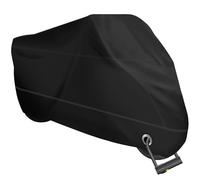XYZCTEM Motorcycle Cover -Waterproof Outdoor Storage Bag,Made of Heavy Duty Material, Fits up to 87" Harley Davison and All Motors(Black& Lockholes& Professional Windproof Strap)