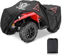 XYZCTEM Premium ATV Cover,Outdoor Protection Against Water, UV, Wind. Quad Cover for Can-am,Suzuki,Kawasaki, Honda, Yamaha, Polaris,and More.4 Wheeler Accessories with Thickened Straps(Black,82" L)