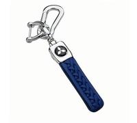 XYZNB Car Logo Keychain Leather Braided Weave Key Lanyard Key Ring Car Accessories. For Mitsubishi Outlander, Eclipse Cross, ASX, Lancer Evolution, Pajero Sport,Blue