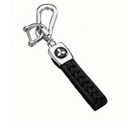 XYZNB Car Logo Keychain Leather Braided Weave Key Lanyard Key Ring Car Accessories. For Mitsubishi Outlander, Eclipse Cross, ASX, Lancer Evolution, Pajero Sport,Black
