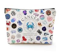 XYZONE Cosmetic Bag, Zodiac Themed Travel Makeup Bags, Birthday Gifts for Women & Astrology Lovers, As shown in the picture, Cancer